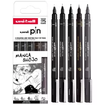Pisaki Uni Pin Fineliner 5 Manga Shojo ASP016