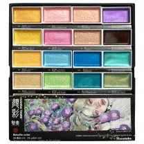 Farby Kuretake Gansai Tambi 24 Metallic Color set II MC20/24V/NW3