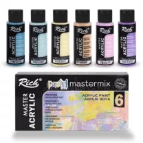 Zestaw Farb Akrylowych Pastelowe odcienie Rich  6X60ml 06011408 Pastel Mastermix Master Acrylic