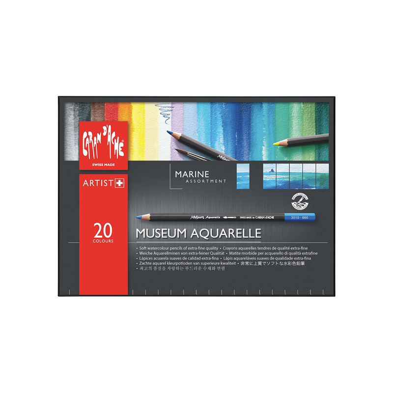 Caran D'Ache Museum Aquarelle Matita Acquerellabile - Blu Notte, Alta Qualità Per Artisti E Disegno Artistico - 4