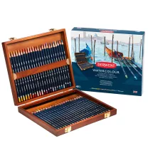 Kredki Akwarelowe Derwent Watercolour 48 set Wooden Box 0700758