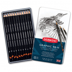 Ołówki Derwent Graphic 12 set Soft H-9B 34215