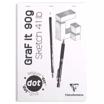 Blok Szkicowy W Kropki Clairefontaine Graf It Dot White 90 gsm A4 80 ark. 96691C